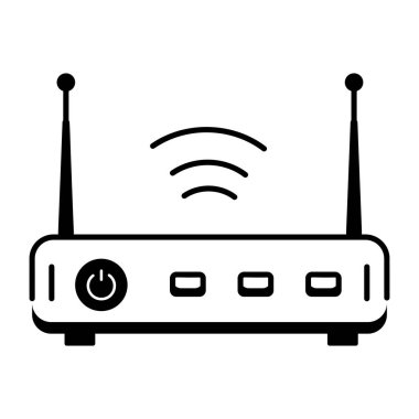 İnternet yönlendiricisini gösteren kişiselleştirilebilir çizgi simgesi