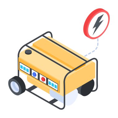 Jeneratörün izometrik simgesini kullanmak kolay