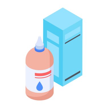 Düz Sağlık Aksesuarları Isometric Simgesi