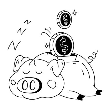 İş ve Finans Doodle Simgesi