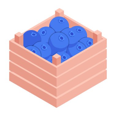 Elma kasasını gösteren izometrik bir simge