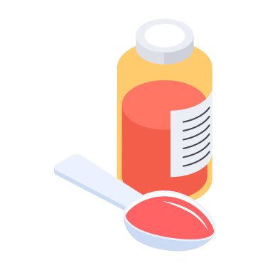 Düz Sağlık Aksesuarları Isometric Simgesi