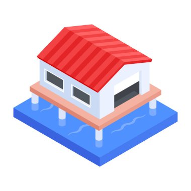 Su Evi simgesinin vektör illüstrasyonu