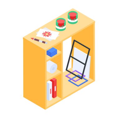 Isometric Stil Sanat Stüdyosu Simgesi