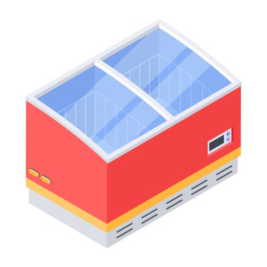 Buzdolabının izometrik modern vektör simgesi