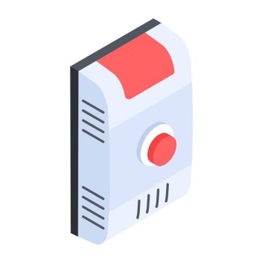 Acil durum düğmesinin canlandırılmış izometrik simgesi