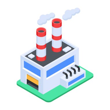 Beyaz arkaplanda Endüstriyel Isometric Simgesi 