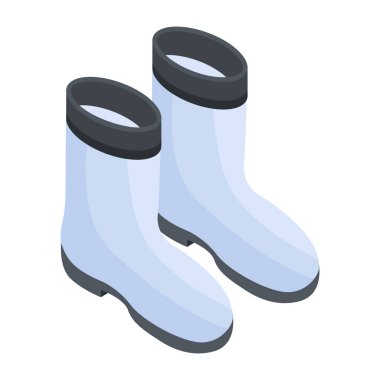 Çiftçilik botları izometrik simge tasarımı