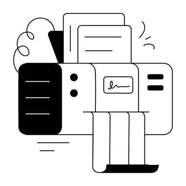 veri merkezi çizgi simgesi vektör illüstrasyonu