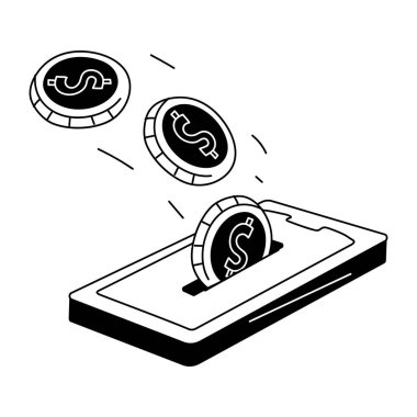 Beyaz arkaplanda Finans Doodle Simgesi 