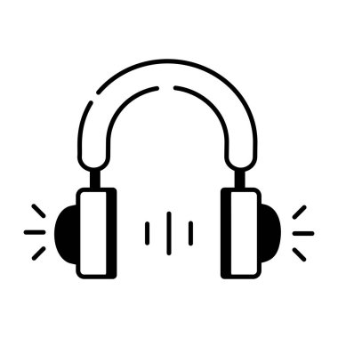 Kulaklıkların çekici bir çizgi simgesi