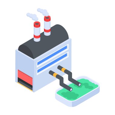 Beyaz arkaplanda Endüstriyel Isometric Simgesi