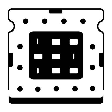 mikroçip simgesi, dış hat vektörü