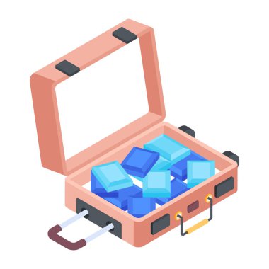 Beyaz arka plan üzerinde izole Bagaj simgesi