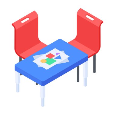 Isometric Stil Sanat Stüdyosu Simgesi