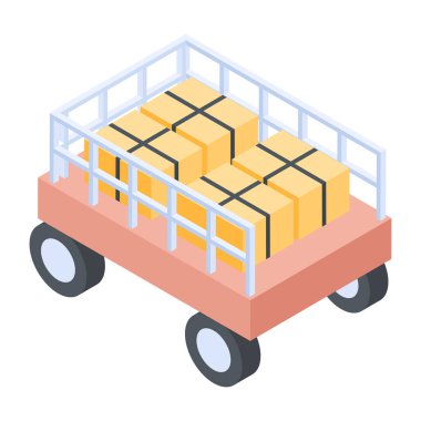 Çiftlik karavanı izometrik simgesi birinci sınıf kullanıma hazır