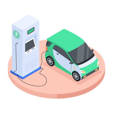 Araç yakıtının izometrik simgesini kullanmak kolay