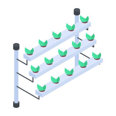 Çiftlik cam evinin birinci derece izometrik simgesi