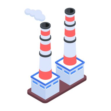 Beyaz arkaplanda Endüstriyel Isometric Simgesi 