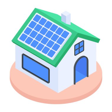 Güneş panellerinin modern izometrik simgesi