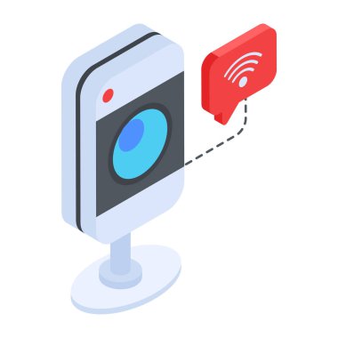 Beyaz arkaplanda Isometric İletişim Simgesi 