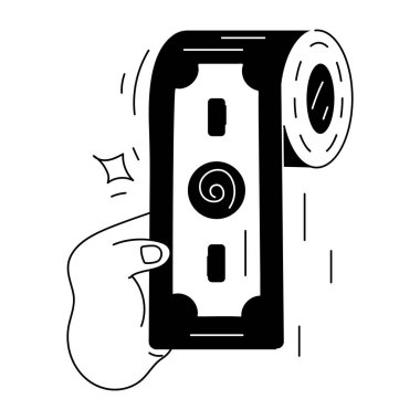 para rulosu beyaz arkaplanda izole edildi