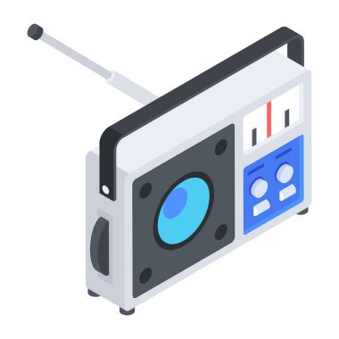 Radyo alıcısının kullanışlı izometrik simgesi