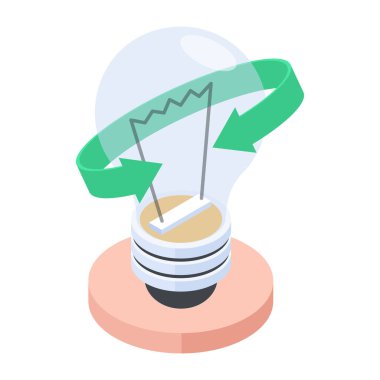 Elektrik ampulünün izometrik simgesi