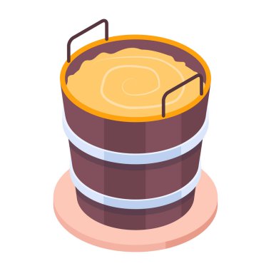 Beyaz arkaplanda izole edilmiş sıvı simgeye sahip kova