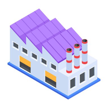 Beyaz arkaplanda Endüstriyel Isometric Simgesi 