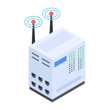 İnternet ağ geçidinin animasyon izometrik simgesi