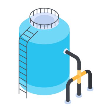 Beyaz arkaplanda Endüstriyel Isometric Simgesi 