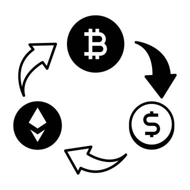 Beyaz arka planda yalıtılmış cryptocurrency simgesi
