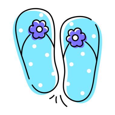 Plaj terliklerini tasvir eden Doodle simgesi