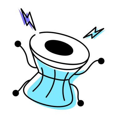 beyaz arkaplanda davul simgesi çizimi.