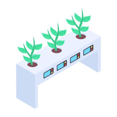 Çiftlik cam evinin birinci derece izometrik simgesi