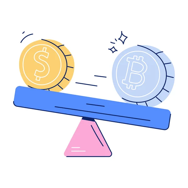 Bitcoin Scale Vector Illustration — Stock Vector