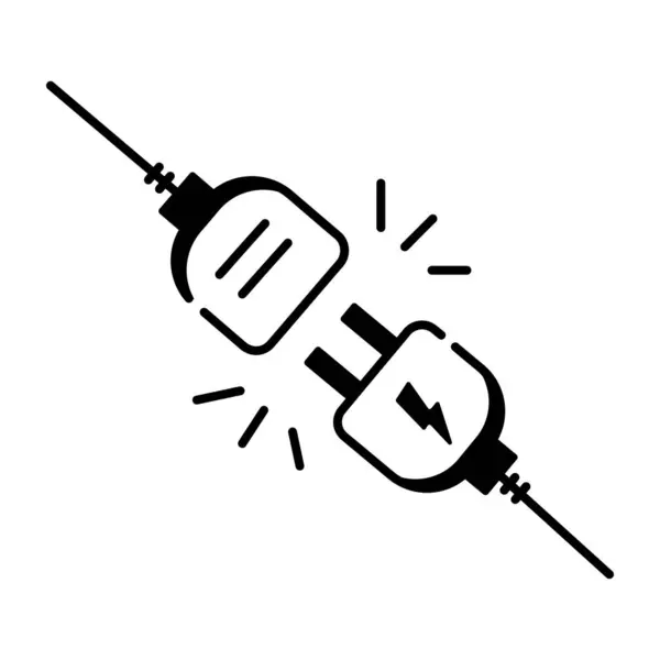 Easy Use Power Plug Animated Line Icon — Stock Vector
