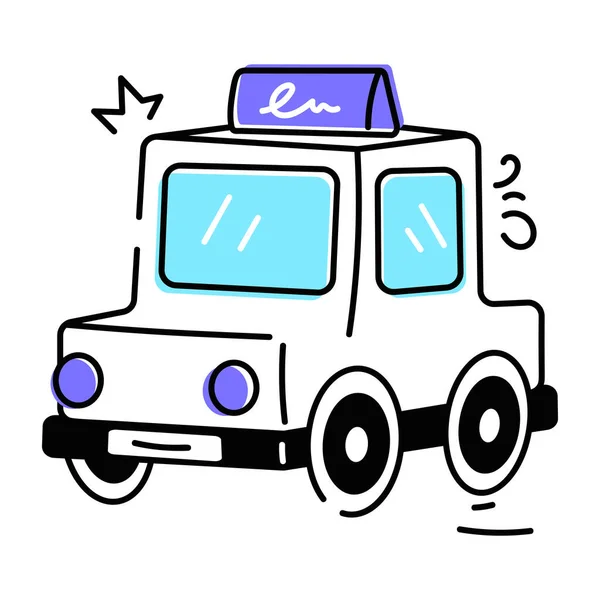 Skalerbar Doodle Ikonet Taxi – stockvektor