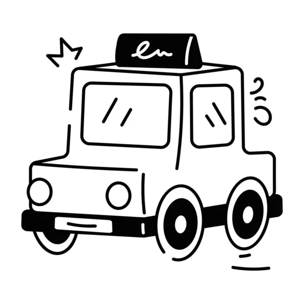 Icône Doodle Évolutive Taxi — Image vectorielle