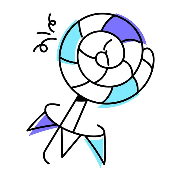 Check Doodle Icon Swirl Lollipop — Stock Vector