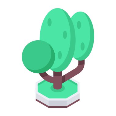 Moda Bahçesi Ağaçları Isometric Simgesi  