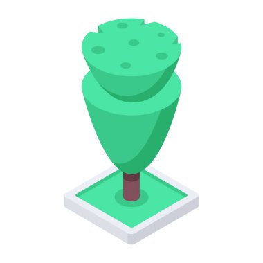 Moda Bahçesi Ağacı Isometric Simgesi   