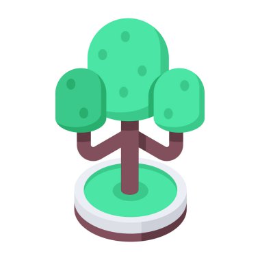 Moda Bahçesi Ağacı Isometric Simgesi   