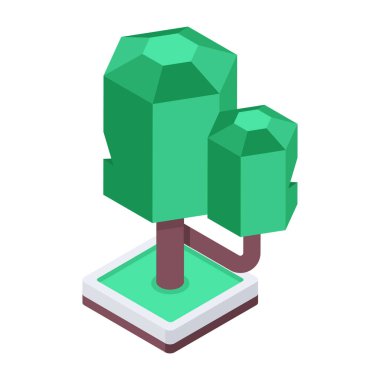 Moda Bahçesi Ağacı Isometric Simgesi   