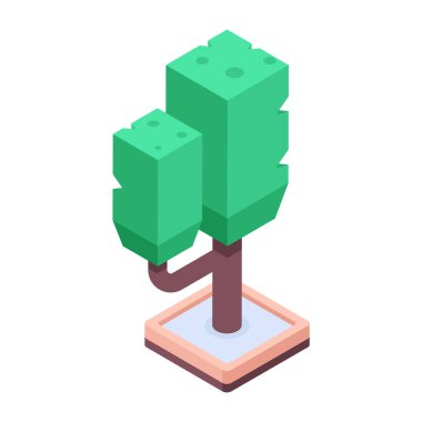 Moda Bahçesi Ağacı Isometric Simgesi   