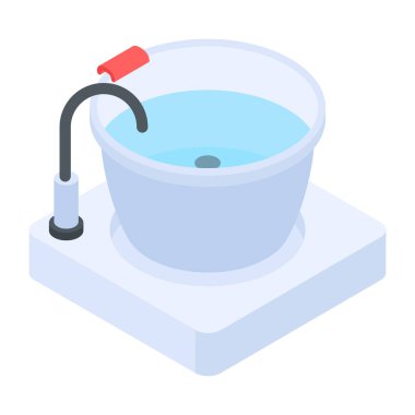 Küvet ikonu, izometrik biçim