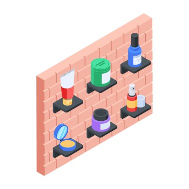 Moda Berber Aksesuarları Isometric Simgesi