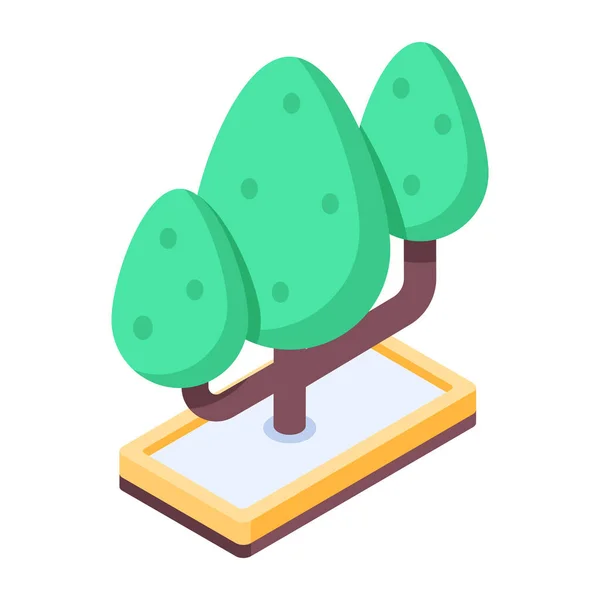 Trendy Garden Tree Isometric Icon — Stockvektor