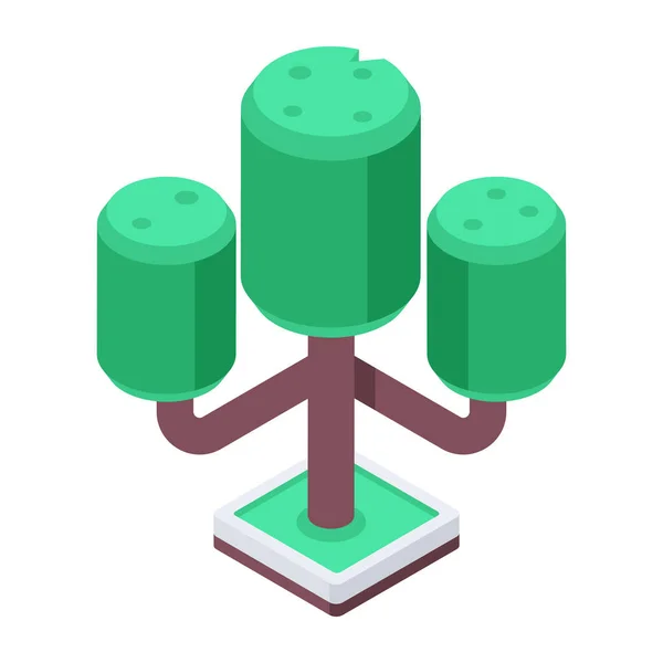 Modne Drzewo Ogrodowe Ikona Izometryczna — Wektor stockowy